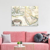 Kaart van het Midden-Oosten Canvas Afdruk (Insitu (Woonkamer))