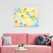 Kaart van het Midden-Oosten Canvas Afdruk (Insitu (Woonkamer))