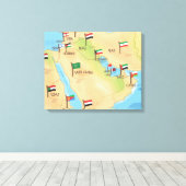Kaart van het Midden-Oosten Canvas Afdruk (Insitu (Houten vloer))
