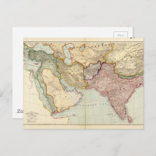 Kaart van het Midden-Oosten en Zuidoost-Azië (1912 (Voorkant / Achterkant)