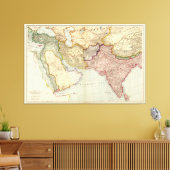 Kaart van het Midden-Oosten en Zuidoost-Azië (1912 Canvas Afdruk (Insitu (Woonkamer))