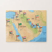 Kaart van het Midden-Oosten Legpuzzel (Horizontaal)