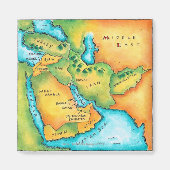 Kaart van het Midden-Oosten Magneet (Voorkant)