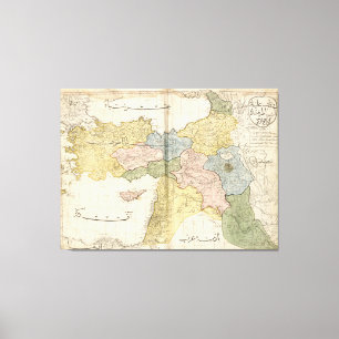 Kaart van het Midden-Oosten van Cedid Atlas (1803) Canvas Afdruk