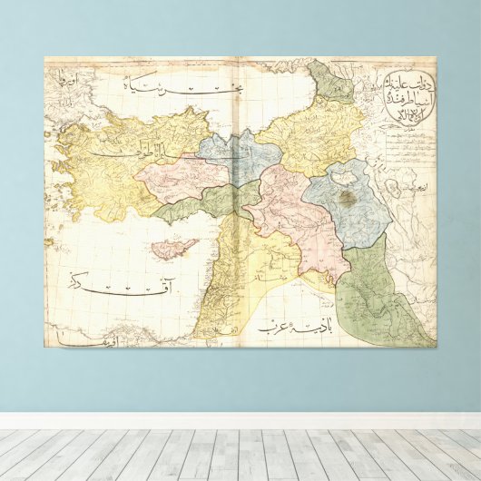 Kaart van het Midden-Oosten van Cedid Atlas (1803) Canvas Afdruk (Insitu (Houten vloer))