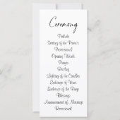 Kaart van het Modern Script Wedding Ceremony Progr (Achterkant)