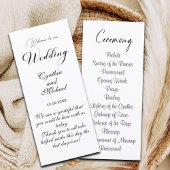 Kaart van het Modern Script Wedding Ceremony Progr