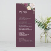 Kaart van het moderne Burgundy Peonies Wedding Men (Staand voorkant)