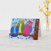 Kaart van het Moederdag van de Uilen van de Kunst (Gele Bloem)