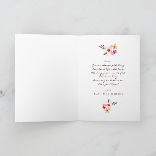 Kaart van het Moederdag van de waterverf de (Binnen)