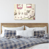 Kaart van het Molukse eiland, gegraveerd Canvas Afdruk (Insitu (Slaapkamer))