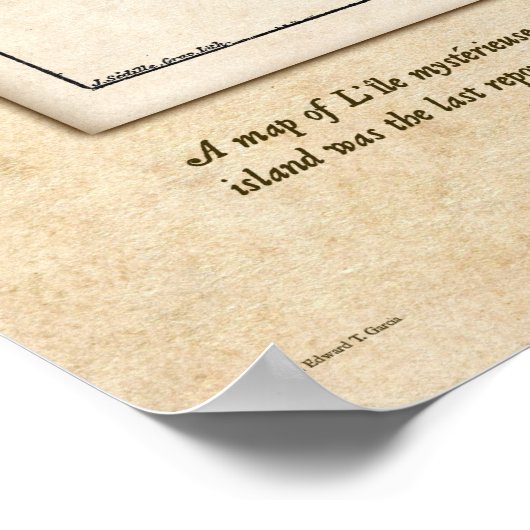 Kaart van het Mysterious Island Poster van Jules M (Hoek)