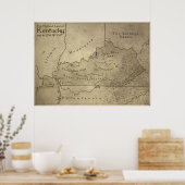 Kaart van het Mythische Land Kentucky Poster (Keuken)