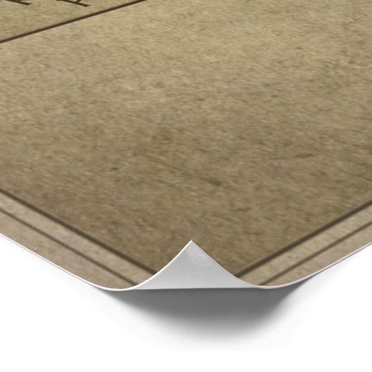 Kaart van het Mythische Land Kentucky Poster (Hoek)