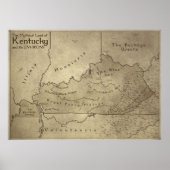 Kaart van het Mythische Land Kentucky Poster (Voorkant)