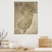 Kaart van het Mythische Land New Jersey Poster (Keuken)