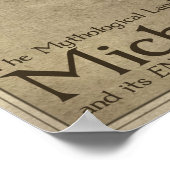 Kaart van het Mythologisch Land Michigan Poster (Hoek)