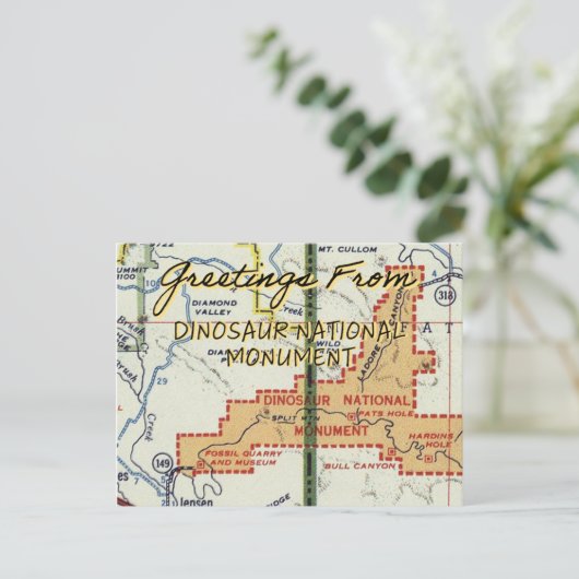  kaart van het nationaal monument Dinosaur (Staand voorkant)