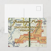  kaart van het nationaal monument Dinosaur (Voorkant / Achterkant)