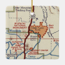 kaart van het Nationaal Monument van Wupatki