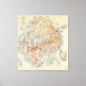 Kaart van het nationaal park Acadia, Maine (1942) Canvas Afdruk (Voorkant)