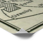  kaart van het nationaal park Rocky Mountains (191 Poster (Hoek)