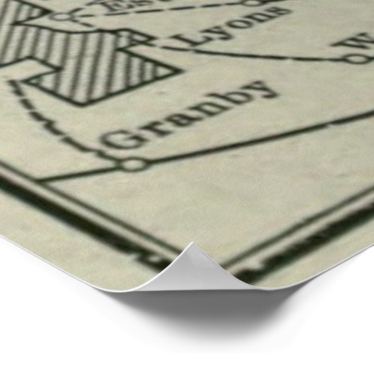  kaart van het nationaal park Rocky Mountains (191 Poster (Hoek)