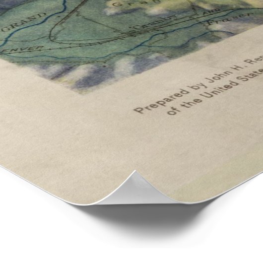  kaart van het nationaal park Rocky Mountains (191 Poster (Hoek)