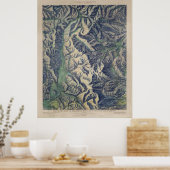  kaart van het nationaal park Rocky Mountains (191 Poster (Keuken)