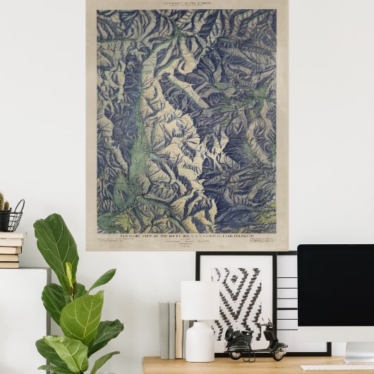  kaart van het nationaal park Rocky Mountains (191 Poster (Thuiskantoor)