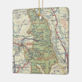 kaart van het nationaal park Sequoia Keramisch Ornament (Links)