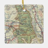 kaart van het nationaal park Sequoia Keramisch Ornament (Voorkant)