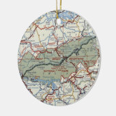 kaart van het Nationaal Park van de Grote Smoky Keramisch Ornament (Links)