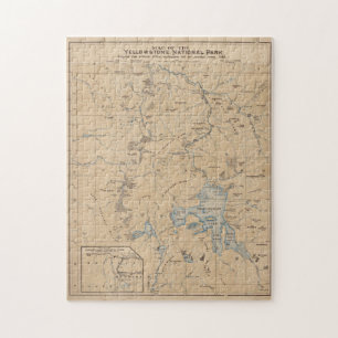 kaart van het Nationaal Park Yellowstone (1889) Legpuzzel