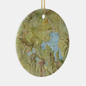  kaart van het Nationaal Park Yellowstone (1898) Keramisch Ornament (Rechts)