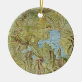  kaart van het Nationaal Park Yellowstone (1898) Keramisch Ornament (Voorkant)