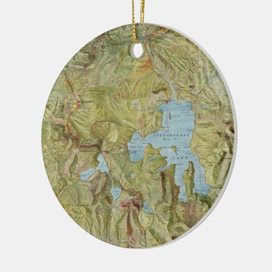  kaart van het Nationaal Park Yellowstone (1898) Keramisch Ornament (Links)