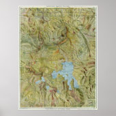 kaart van het Nationaal Park Yellowstone (1898) Poster (Voorkant)