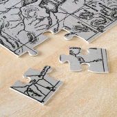 kaart van het nationaal park Yellowstone geblacke Legpuzzel (Zijkant)