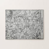 kaart van het nationaal park Yellowstone geblacke Legpuzzel (Horizontaal)