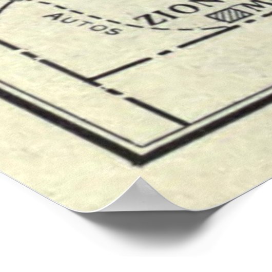  kaart van het Nationaal Park Zion (1919) Poster (Hoek)