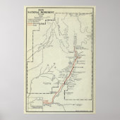  kaart van het Nationaal Park Zion (1919) Poster (Voorkant)