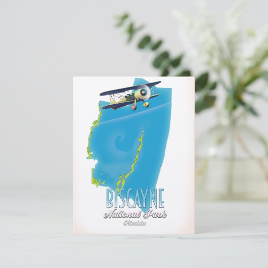 kaart van het nationale park van Biscayne Florida (Staand voorkant)