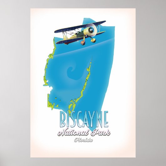 kaart van het nationale park van Biscayne Florida Poster (Voorkant)