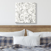  kaart van het nationale park van Yellowstone Canvas Afdruk (Insitu (Slaapkamer))