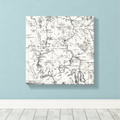  kaart van het nationale park van Yellowstone Canvas Afdruk (Insitu (Houten vloer))