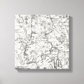  kaart van het nationale park van Yellowstone Canvas Afdruk (Voorkant)