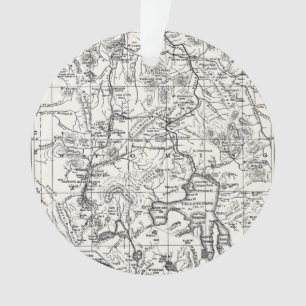  kaart van het nationale park van Yellowstone Ornament