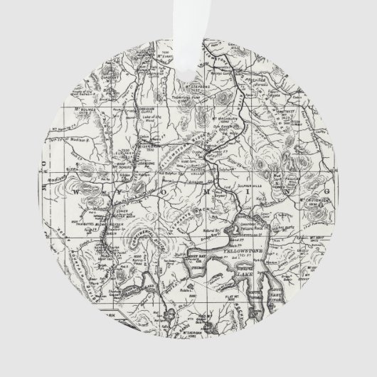 kaart van het nationale park van Yellowstone Ornament (voorkant)