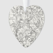  kaart van het nationale park van Yellowstone Ornament (voorkant)